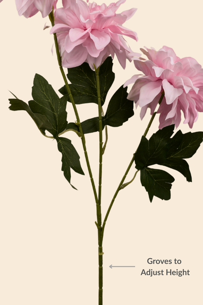 Faux Dahlia Grand Bloom Flower Stem - Light Pink