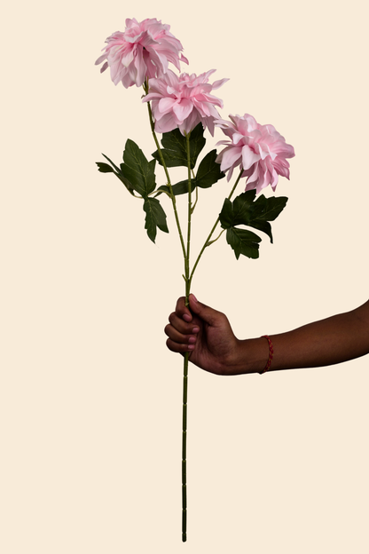 Faux Dahlia Grand Bloom Flower Stem - Light Pink