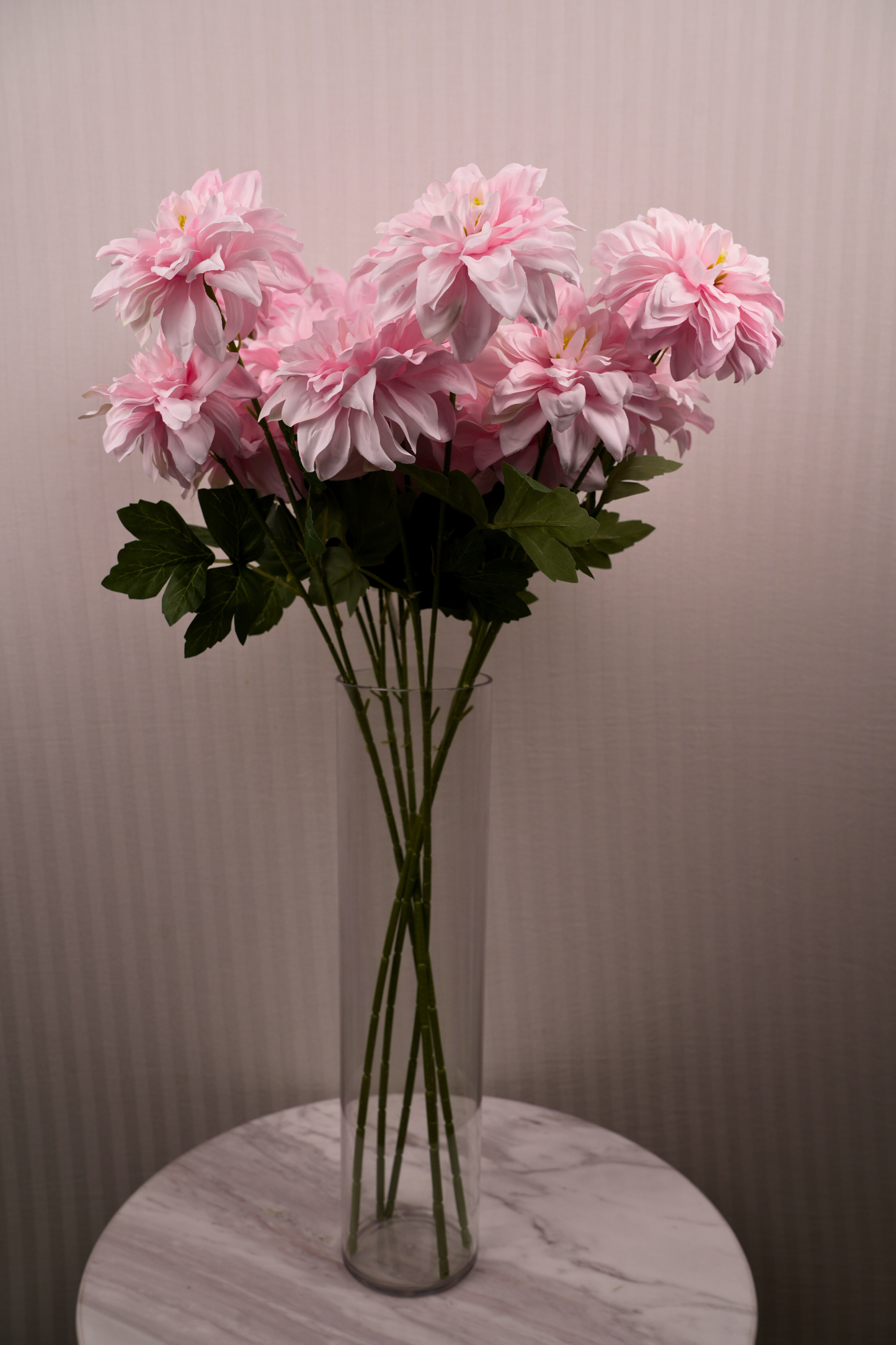 Faux Dahlia Grand Bloom Flower Stem - Light Pink