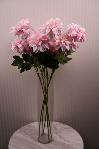 Faux Dahlia Grand Bloom Flower Stem - Light Pink