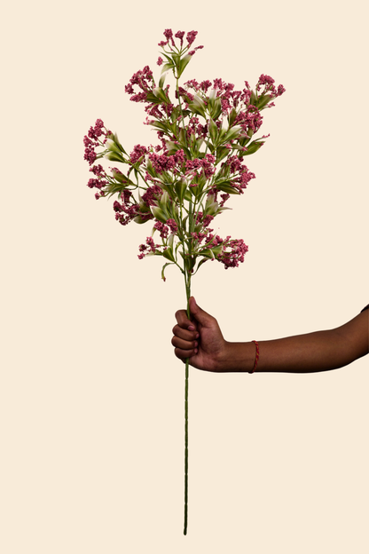 Faux Gypsophila Babys Breath Flower Stem - Dark Pink