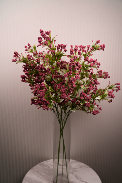 Faux Gypsophila Babys Breath Flower Stem - Dark Pink