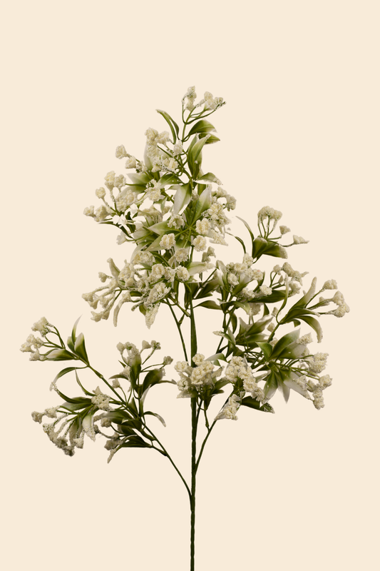 Faux Gypsophila Babys Breath Flower Stem - White