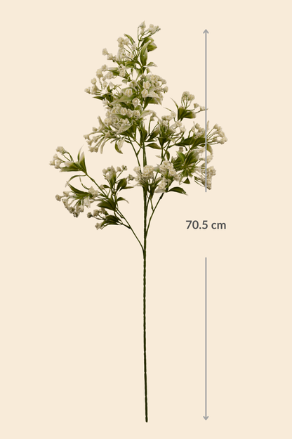 Faux Gypsophila Babys Breath Flower Stem - White