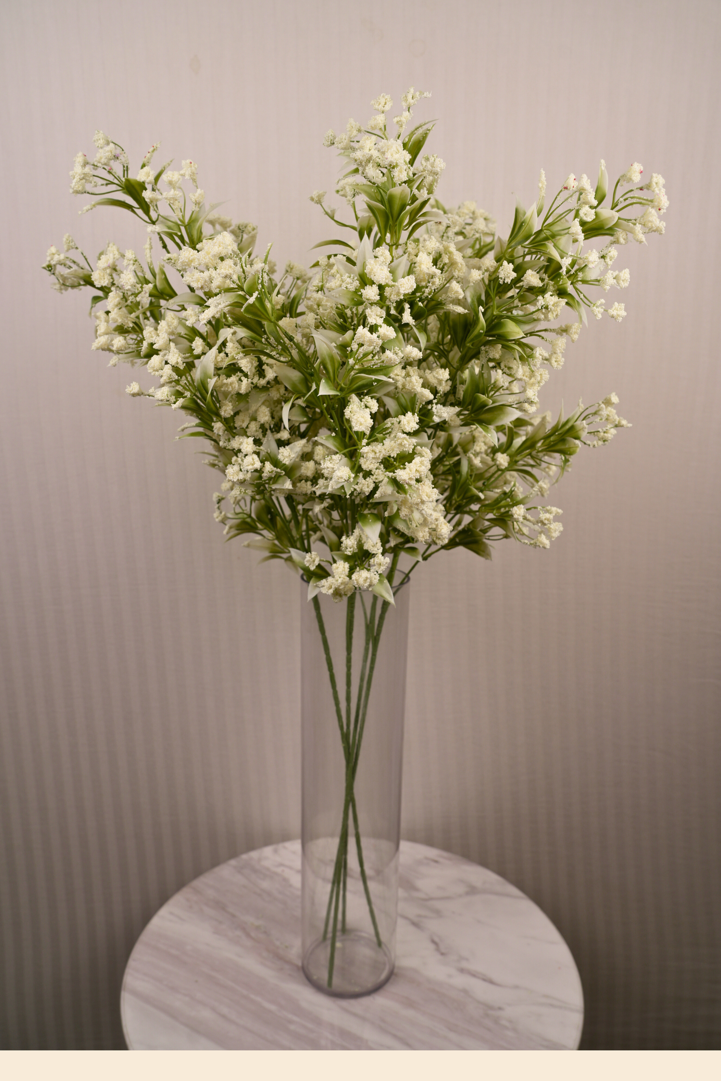 Faux Gypsophila Babys Breath Flower Stem - White