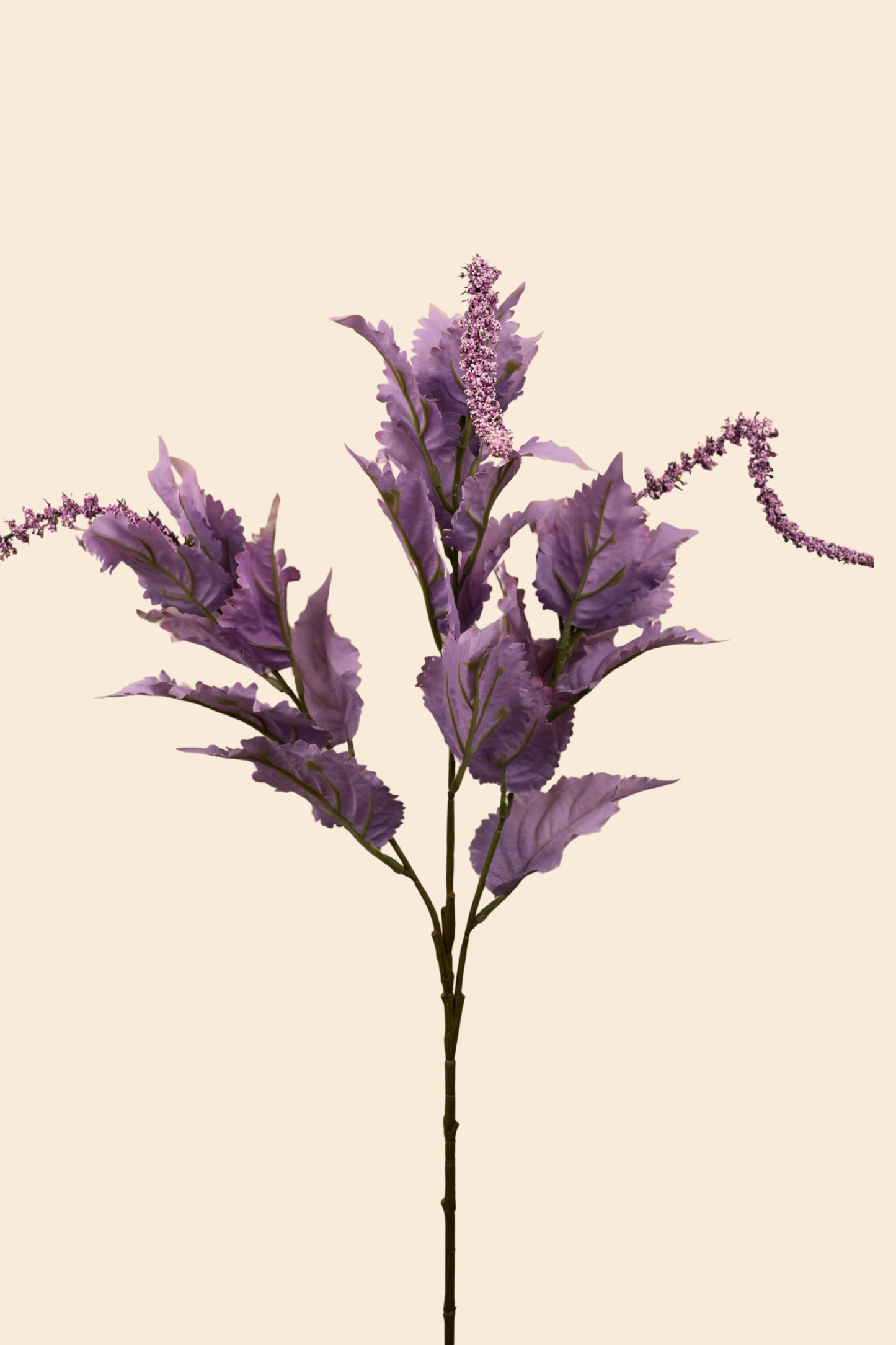 Faux Leaf Spray Bloom Spike Flower Stem - Lavender