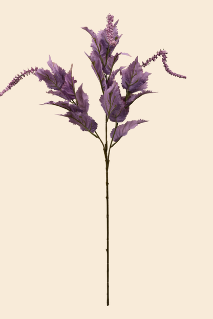 Faux Leaf Spray Bloom Spike Flower Stem - Lavender