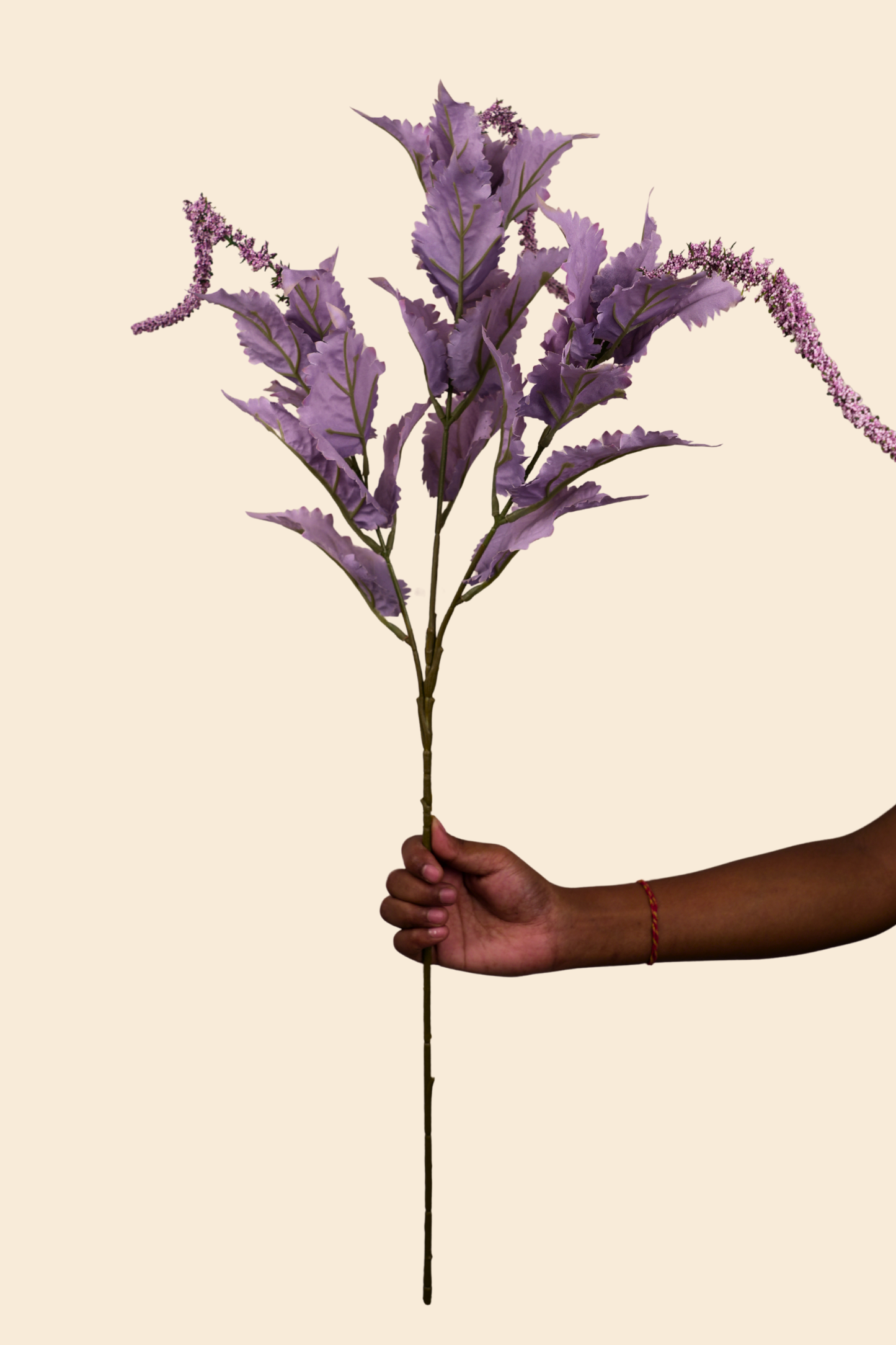 Faux Leaf Spray Bloom Spike Flower Stem - Lavender