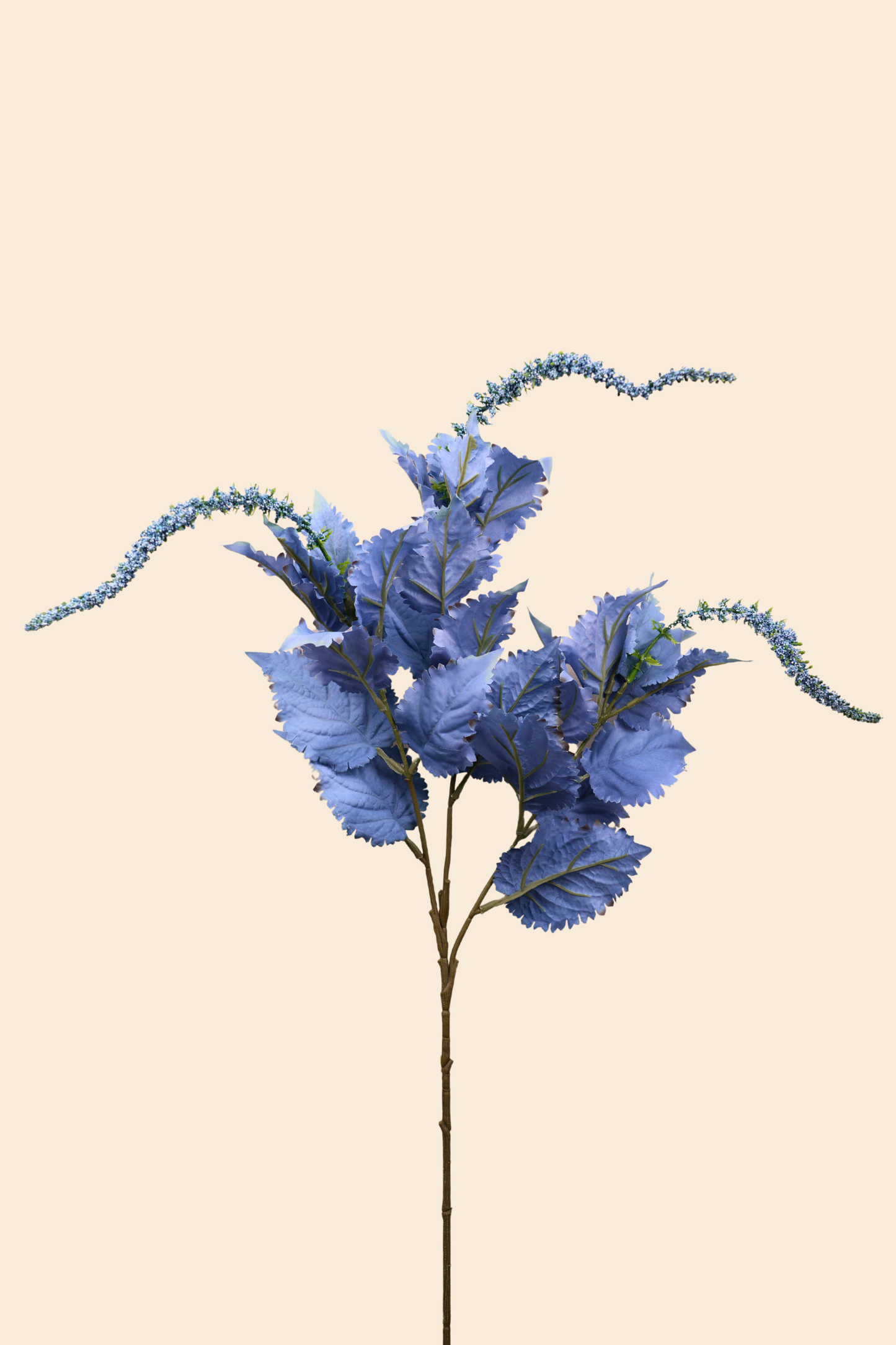 Faux Leaf Spray Bloom Spike Flower Stem - Powder Blue