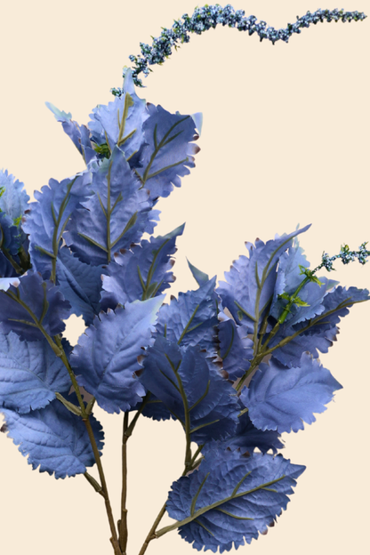 Faux Leaf Spray Bloom Spike Flower Stem - Powder Blue