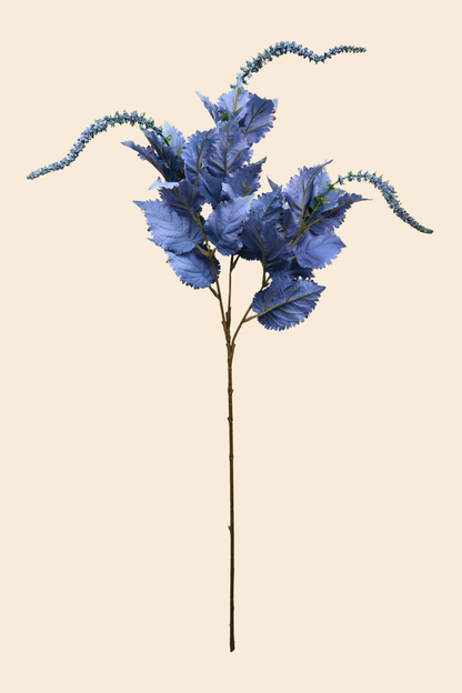 Faux Leaf Spray Bloom Spike Flower Stem - Powder Blue
