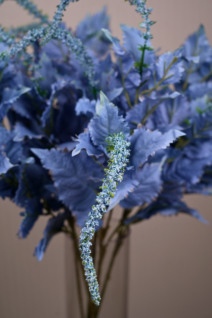 Faux Leaf Spray Bloom Spike Flower Stem - Powder Blue