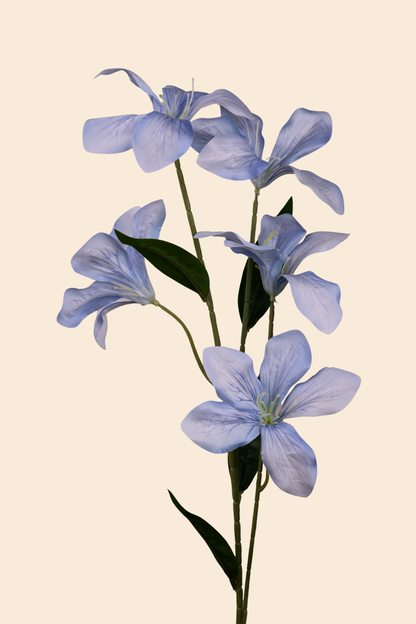 Faux Clemantis Azure Flower Stem - Blue