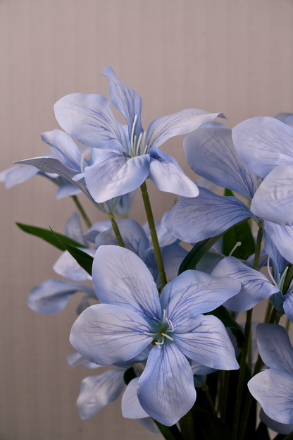 Faux Clemantis Azure Flower Stem - Blue