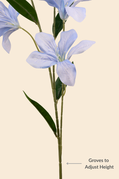 Faux Clemantis Azure Flower Stem - Blue