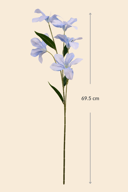 Faux Clemantis Azure Flower Stem - Blue