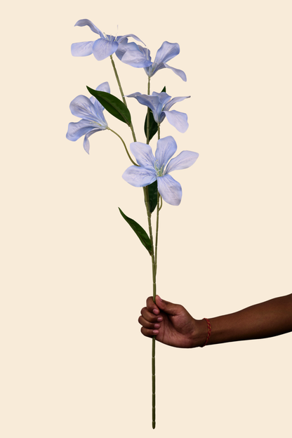 Faux Clemantis Azure Flower Stem - Blue