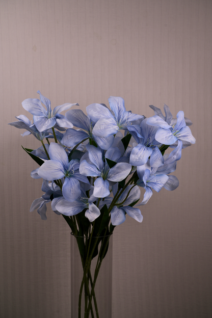 Faux Clemantis Azure Flower Stem - Blue