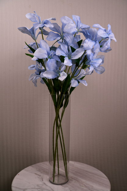 Faux Clemantis Azure Flower Stem - Blue