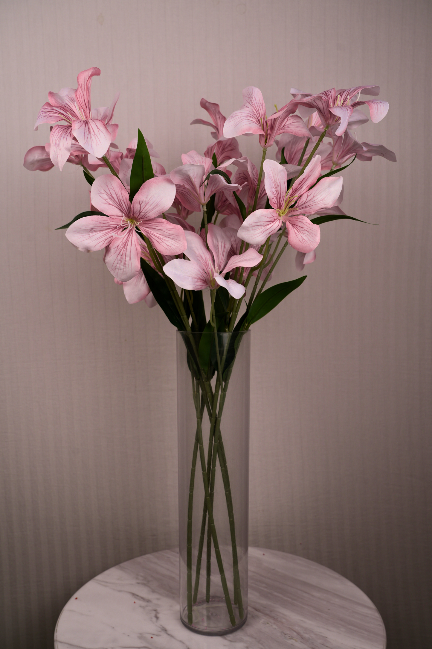 Faux Clemantis Azure Flower Stem - Light Pink