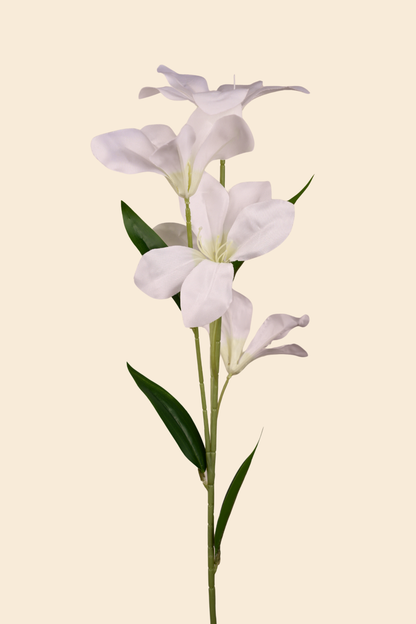 Faux Clemantis Azure Flower Stem - White