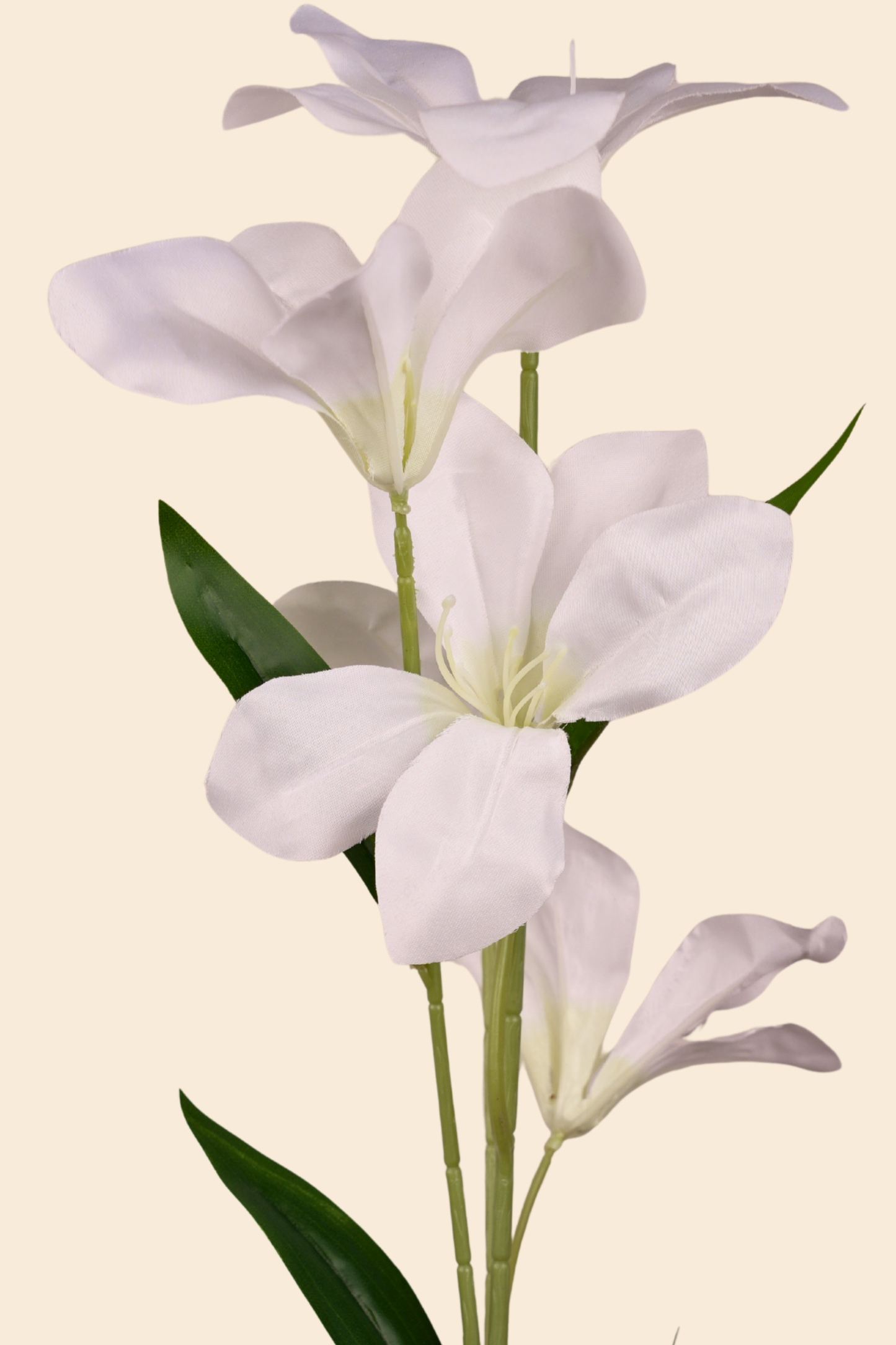 Faux Clemantis Azure Flower Stem - White