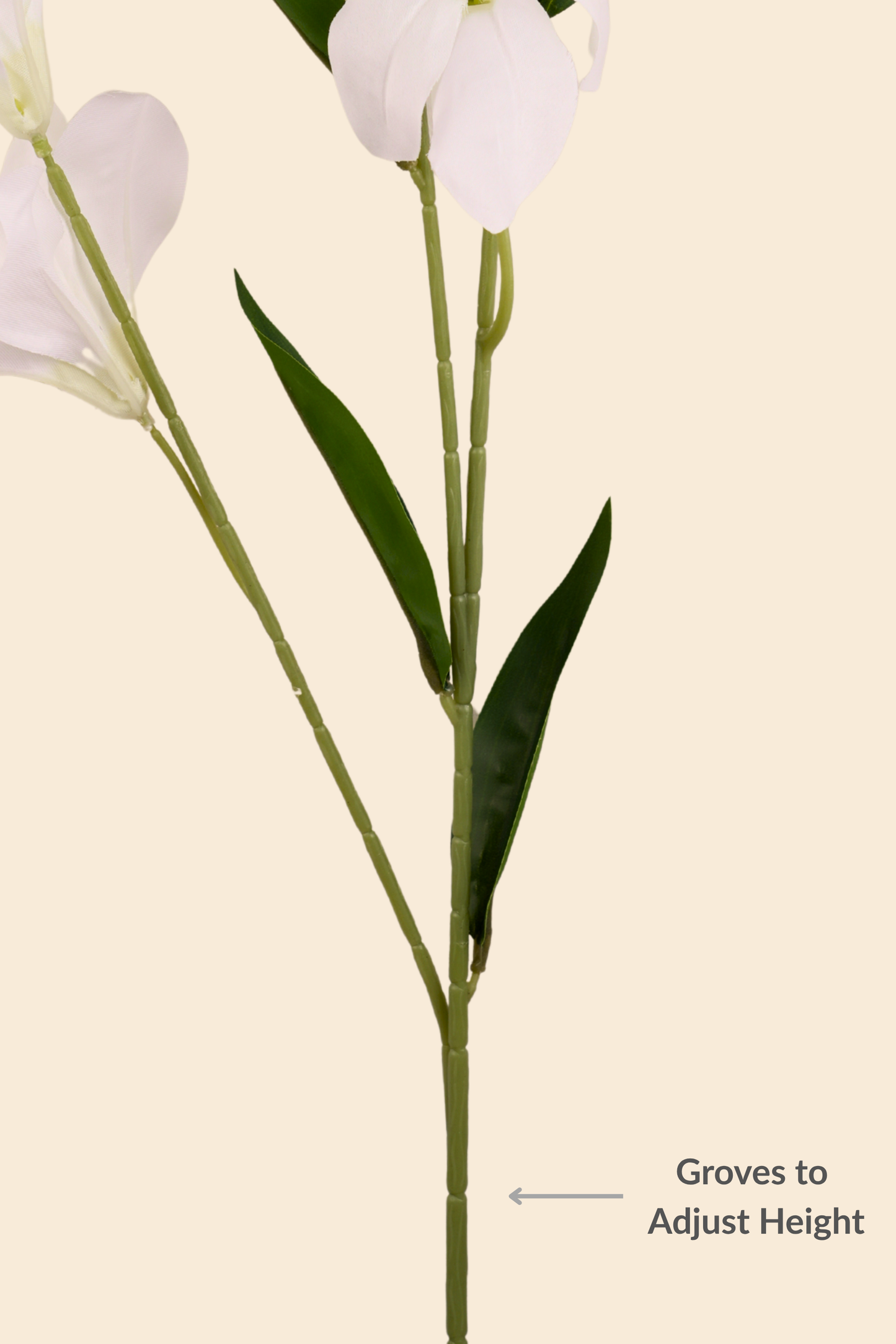 Faux Clemantis Azure Flower Stem - White