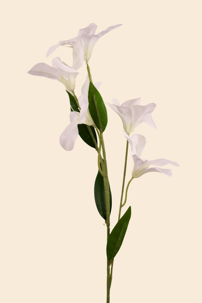 Faux Clemantis Azure Flower Stem - White