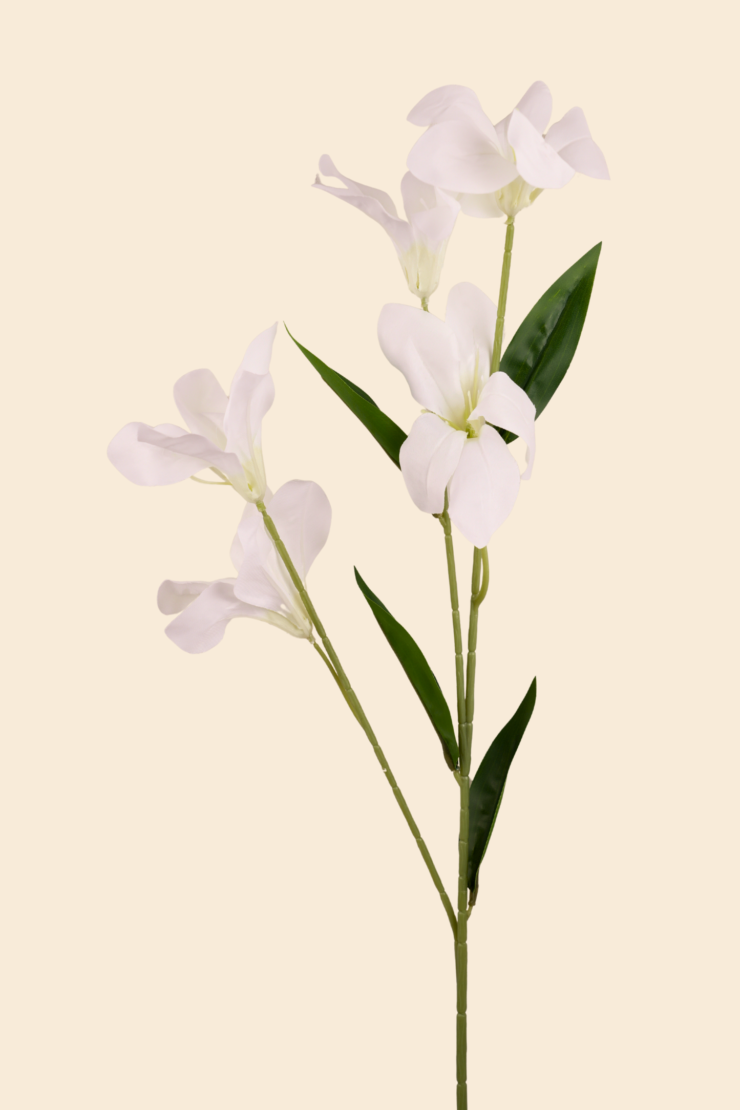 Faux Clemantis Azure Flower Stem - White