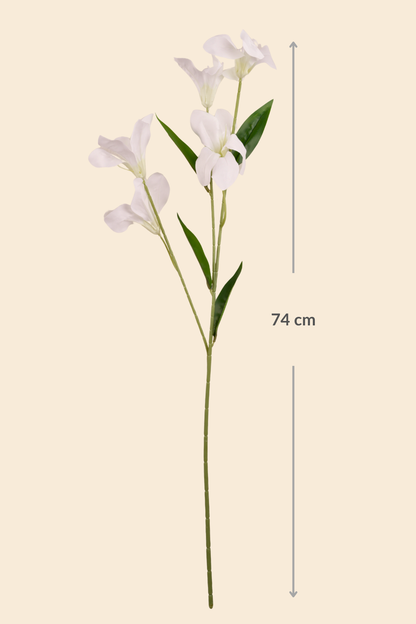 Faux Clemantis Azure Flower Stem - White