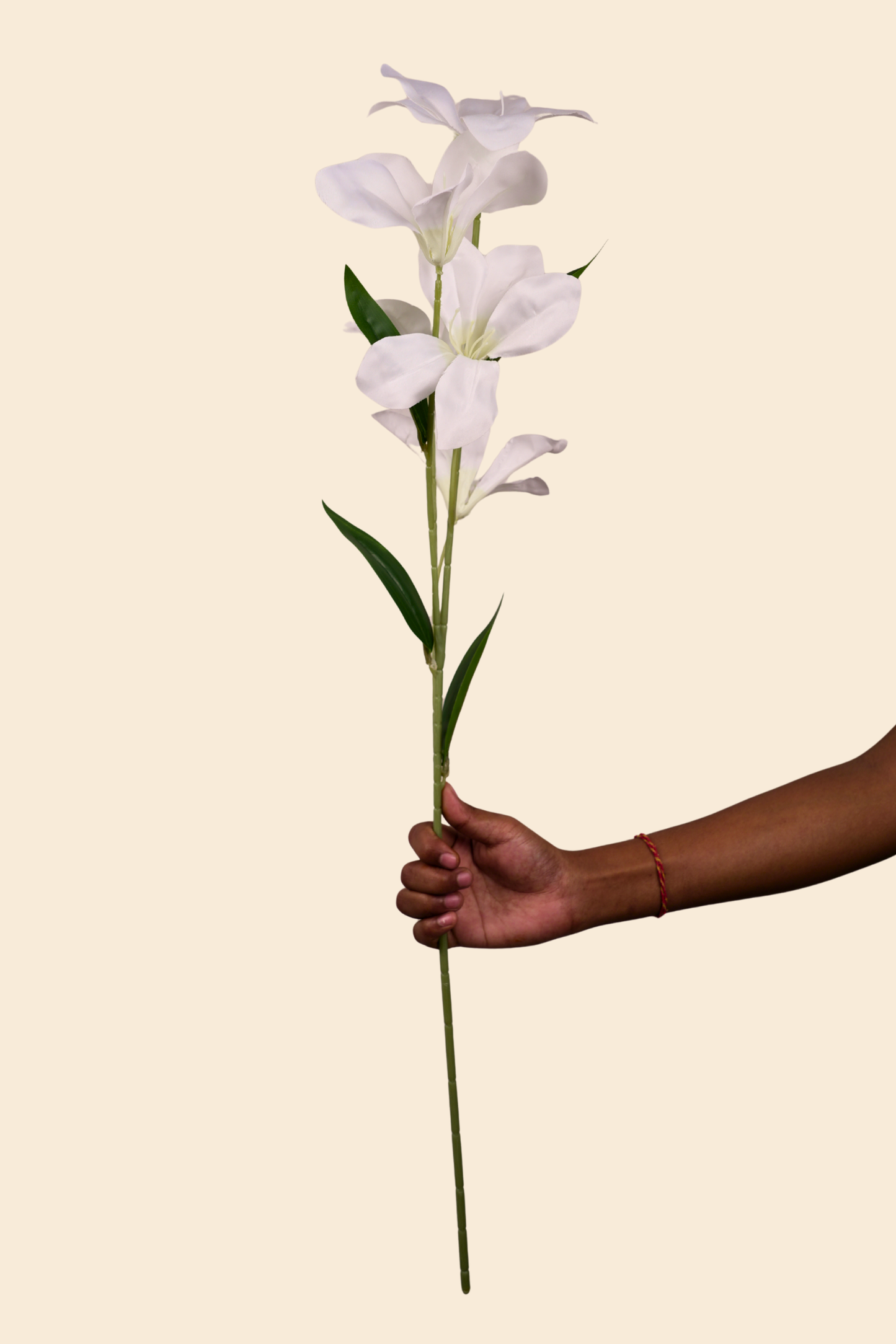 Faux Clemantis Azure Flower Stem - White