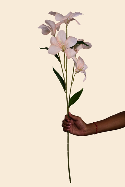 Faux Clemantis Azure Flower Stem - Light Brown