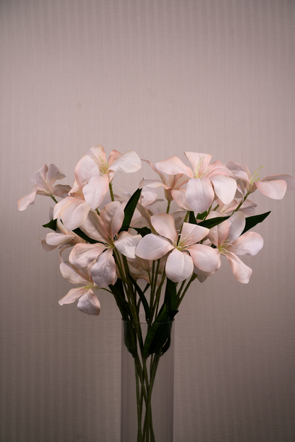 Faux Clemantis Azure Flower Stem - Light Brown