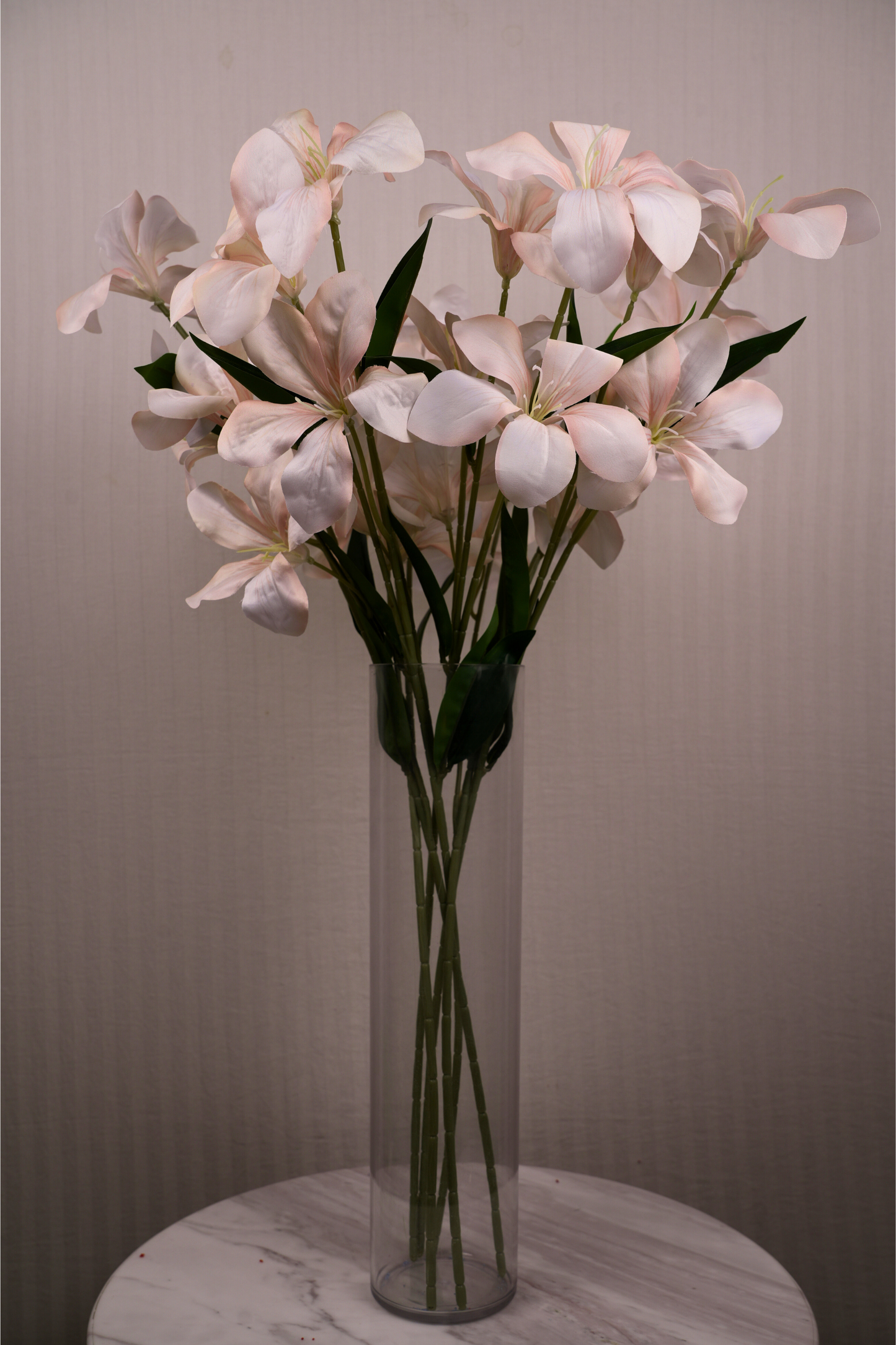 Faux Clemantis Azure Flower Stem - Light Brown