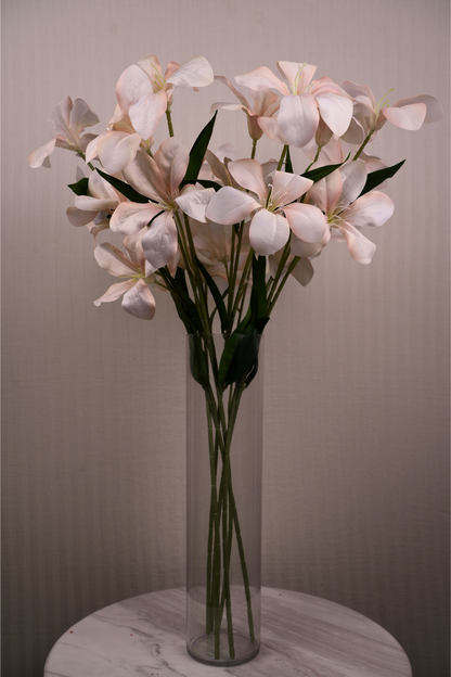 Faux Clemantis Azure Flower Stem - Light Brown