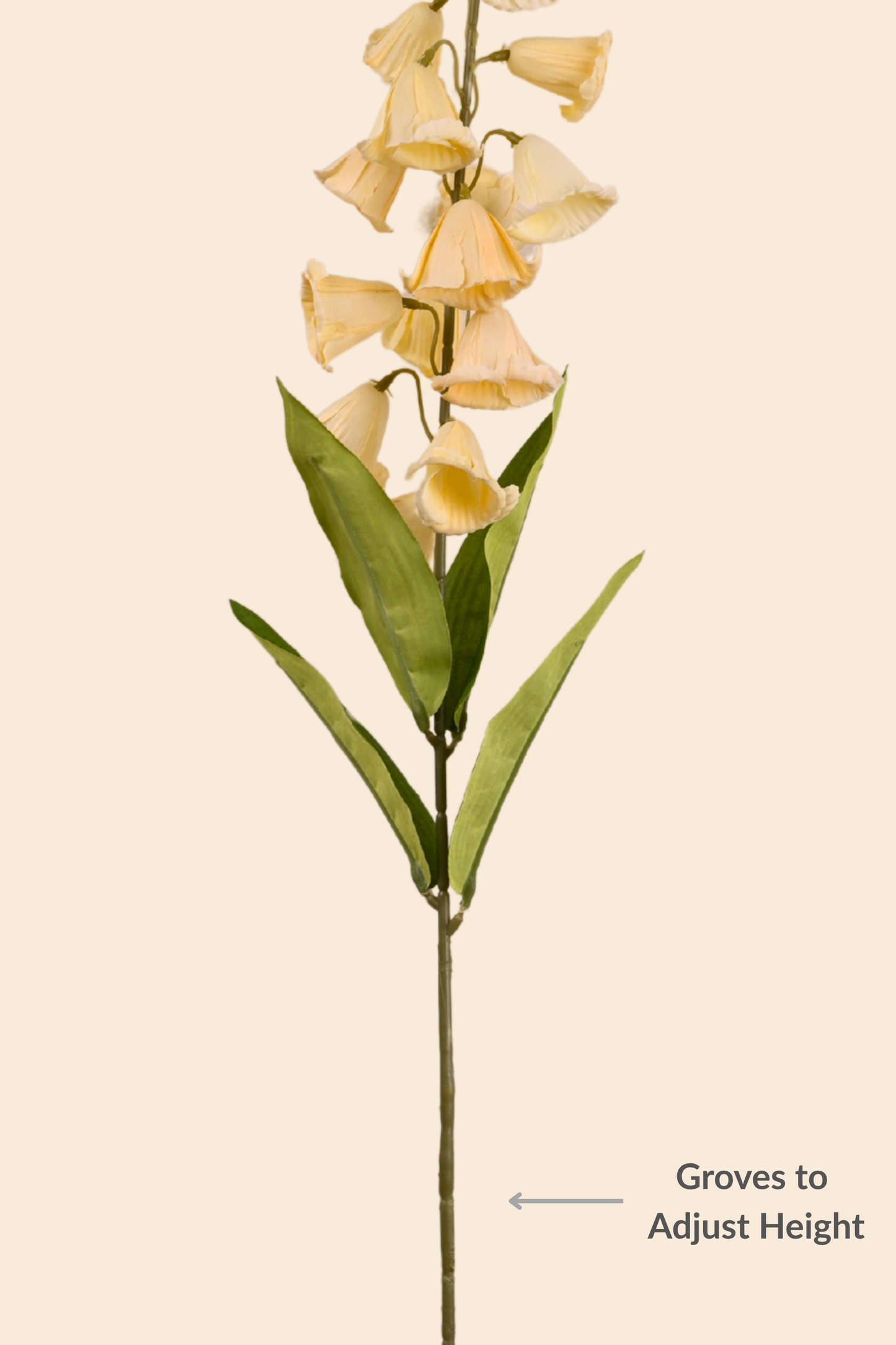 Faux Campanula Bell Flower Flower Stem - Cream
