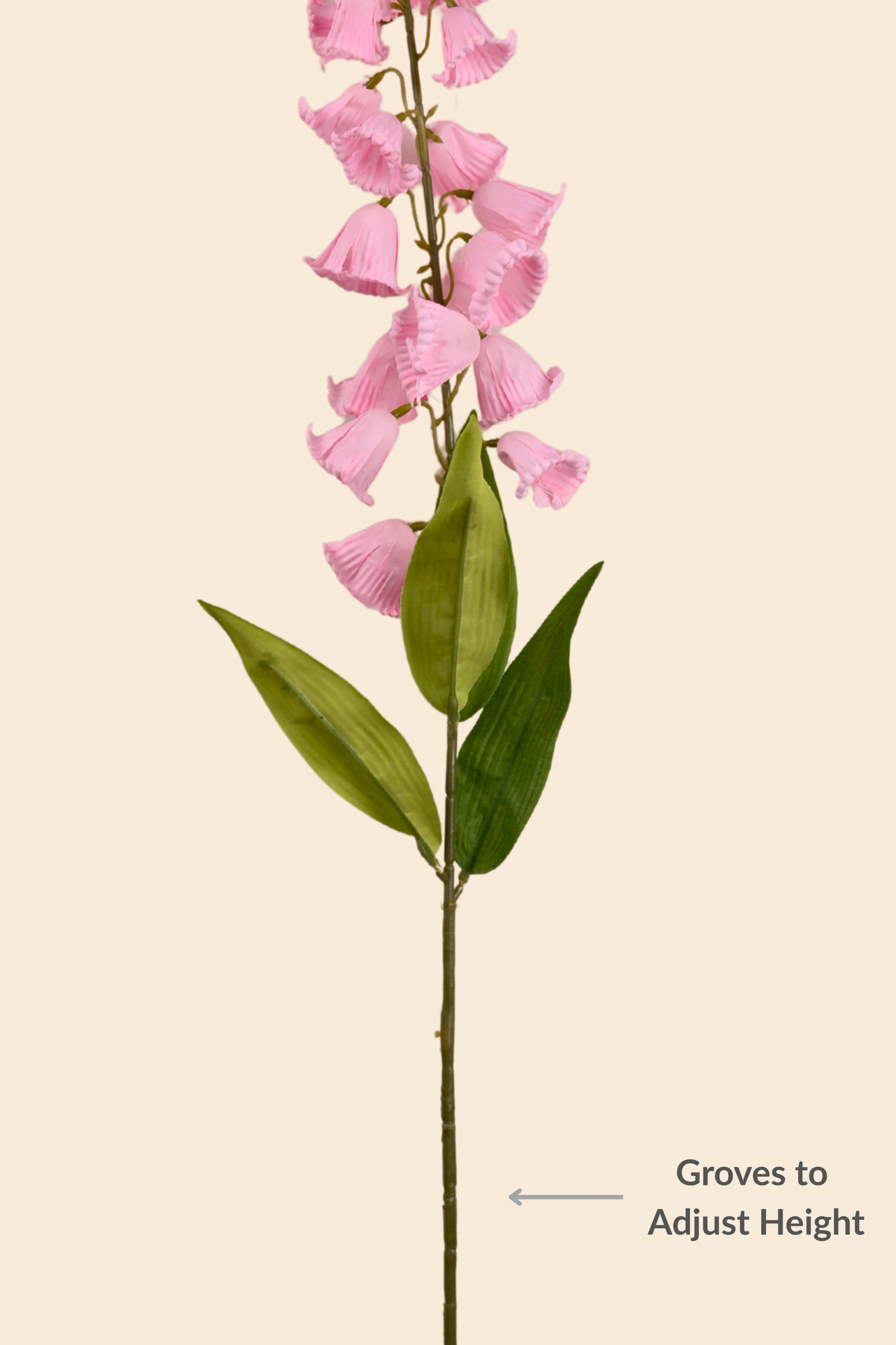 Faux Campanula Bell Flower Flower Stem - Light Pink