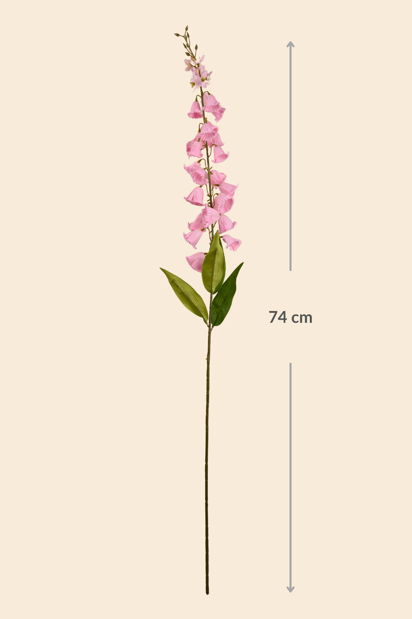 Faux Campanula Bell Flower Flower Stem - Light Pink