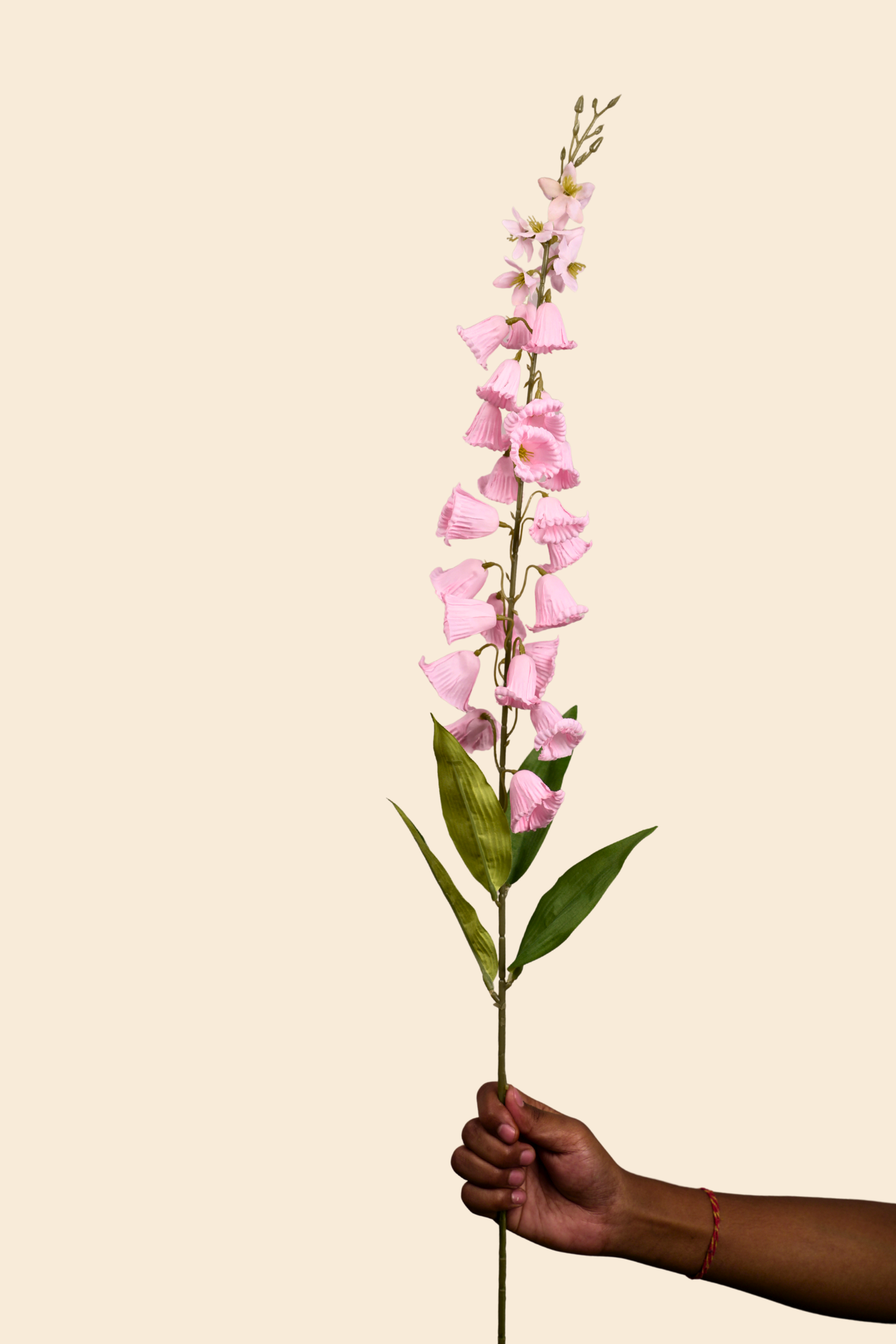 Faux Campanula Bell Flower Flower Stem - Light Pink