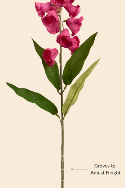 Faux Campanula Bell Flower Flower Stem - Pink