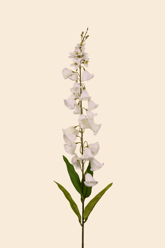 Faux Campanula Bell Flower Flower Stem - White