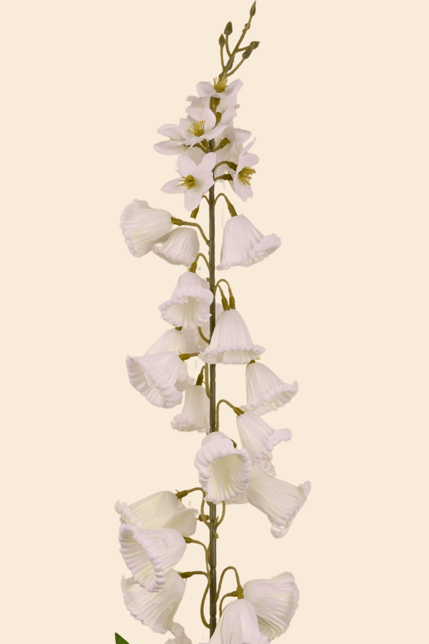 Faux Campanula Bell Flower Flower Stem - White