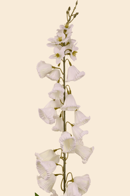 Faux Campanula Bell Flower Flower Stem - White