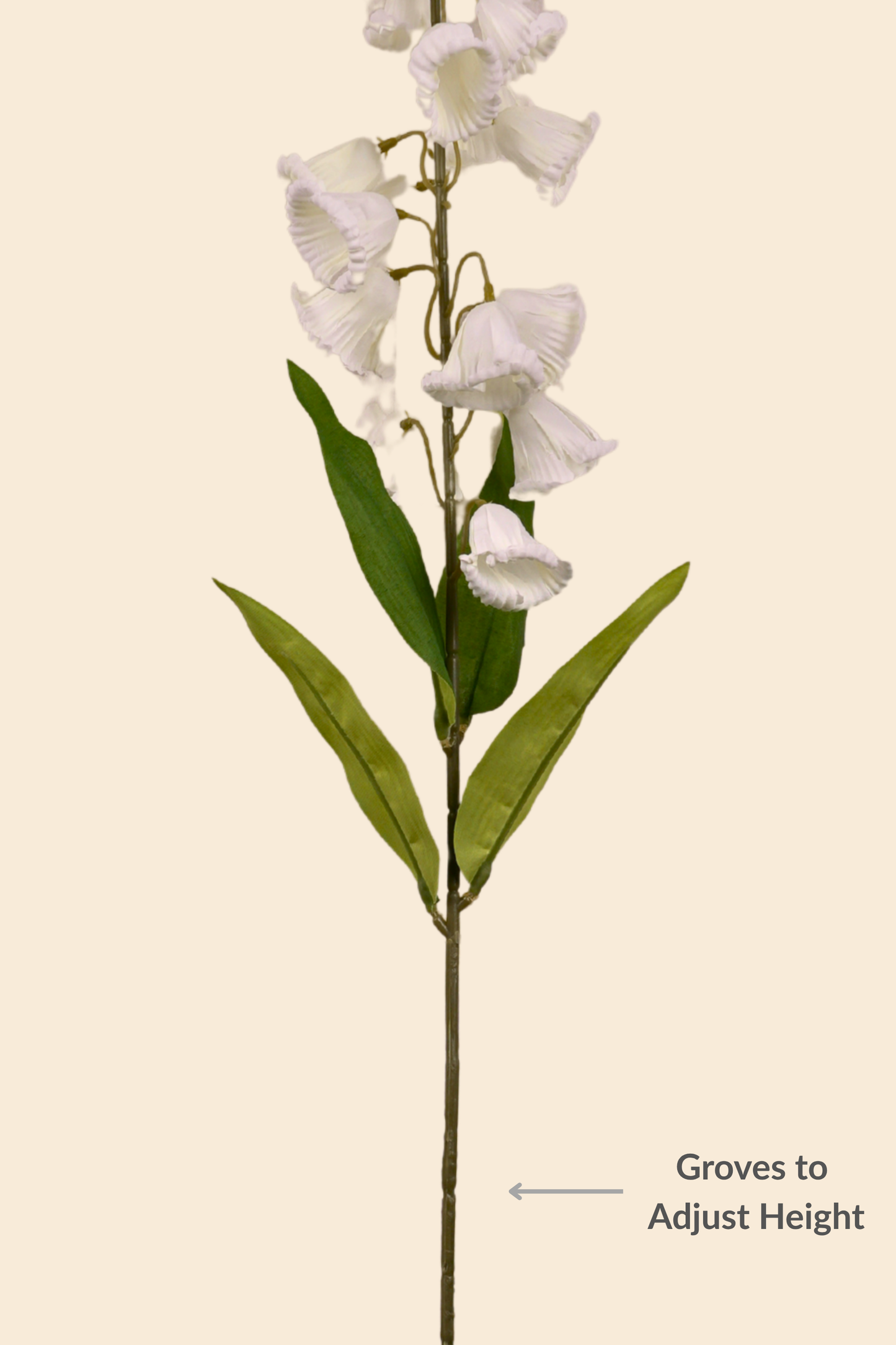 Faux Campanula Bell Flower Flower Stem - White
