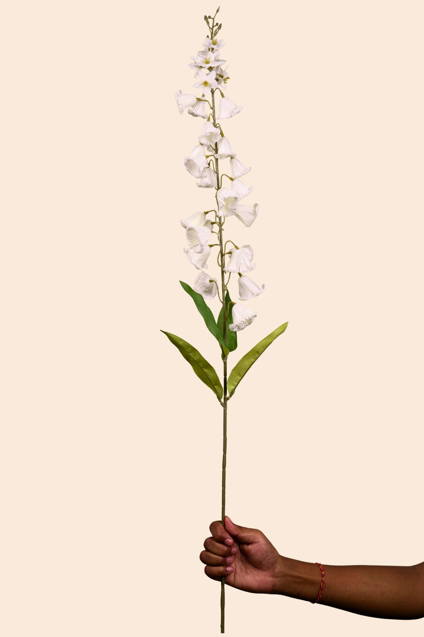Faux Campanula Bell Flower Flower Stem - White