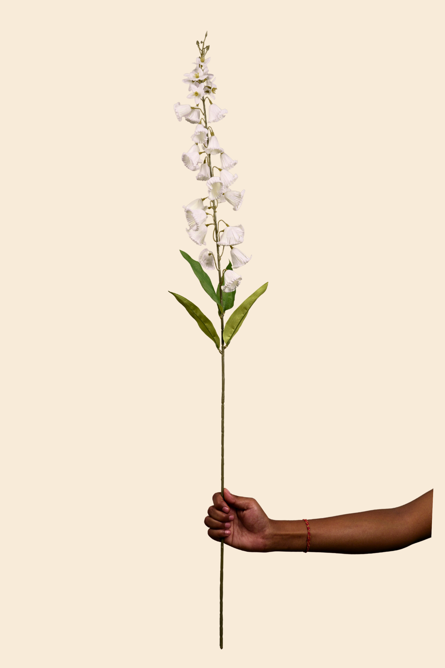 Faux Campanula Bell Flower Flower Stem - White