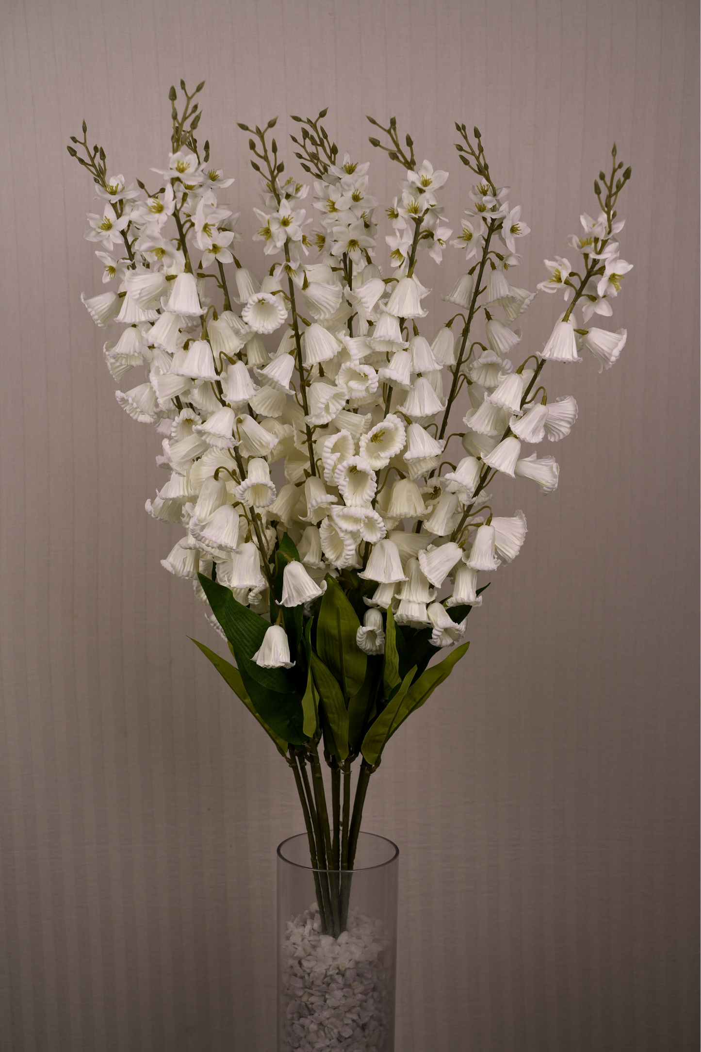 Faux Campanula Bell Flower Flower Stem - White