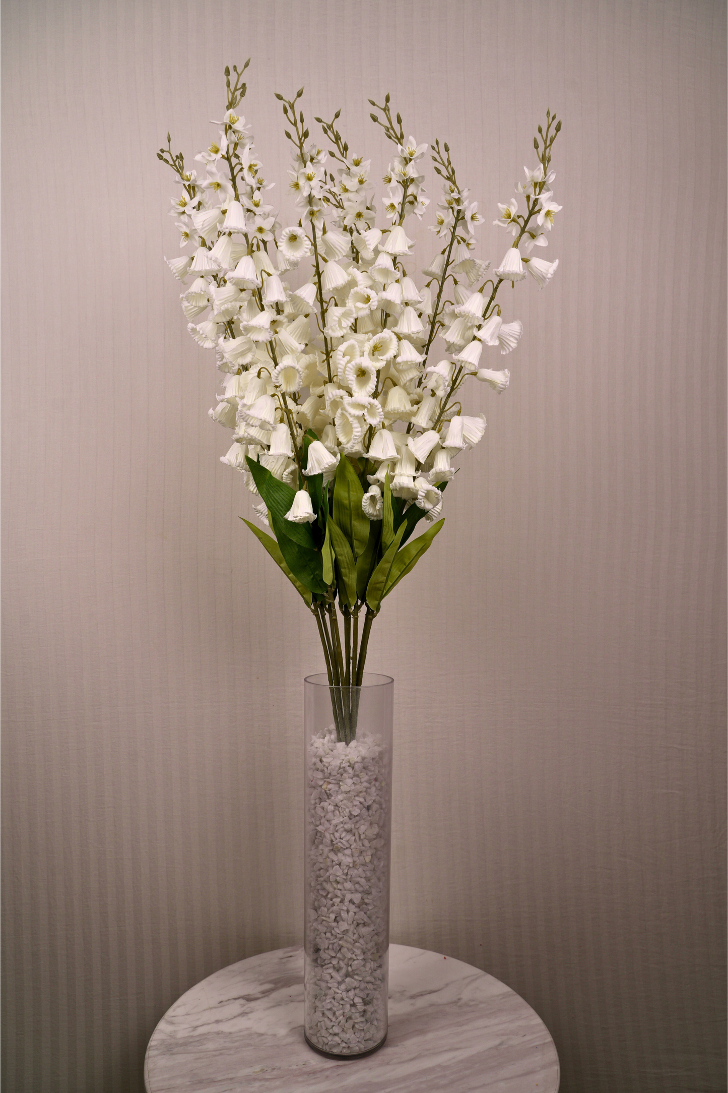 Faux Campanula Bell Flower Flower Stem - White