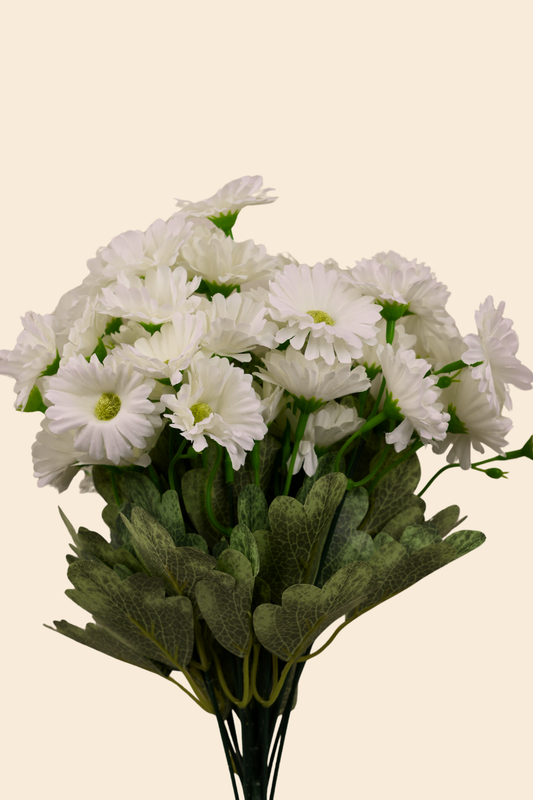 Faux Gerbera Daisy Mini Flower Stem - White