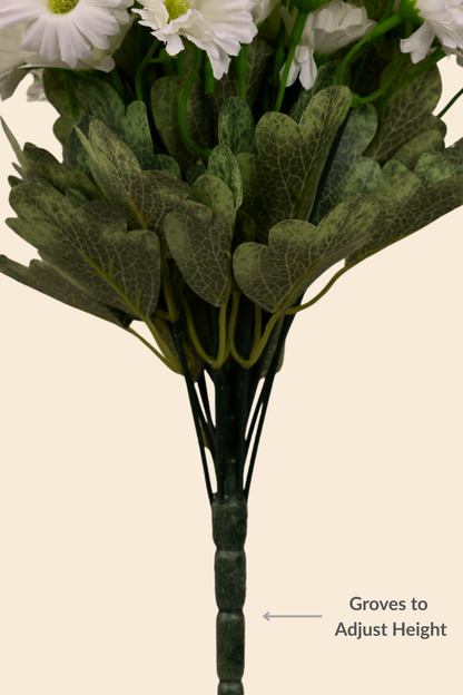 Faux Gerbera Daisy Mini Flower Stem - White